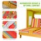 Costway Kids Double Chaise Lounge Patio Lounge Chair with Cup Holders & Awning Blue/Colorful/Brown